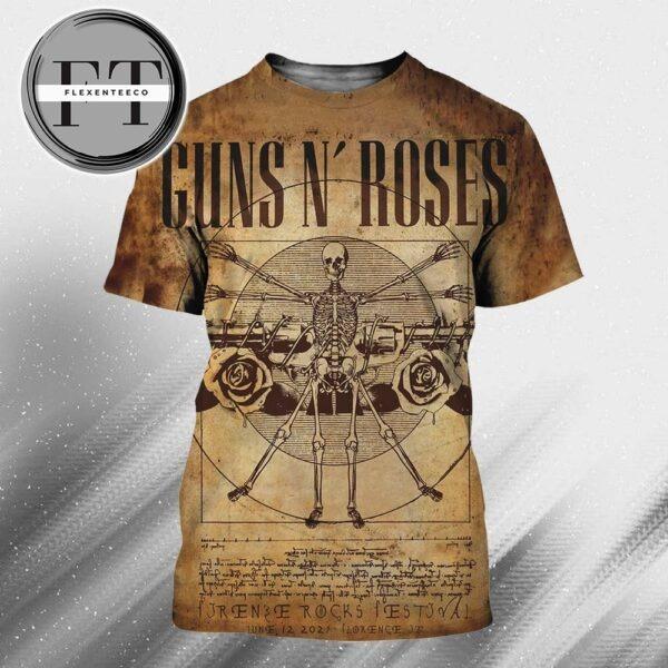 Guns N Roses Firenze Rocks Festival At Florence IT On June 12 2025 All Over Print Shirt