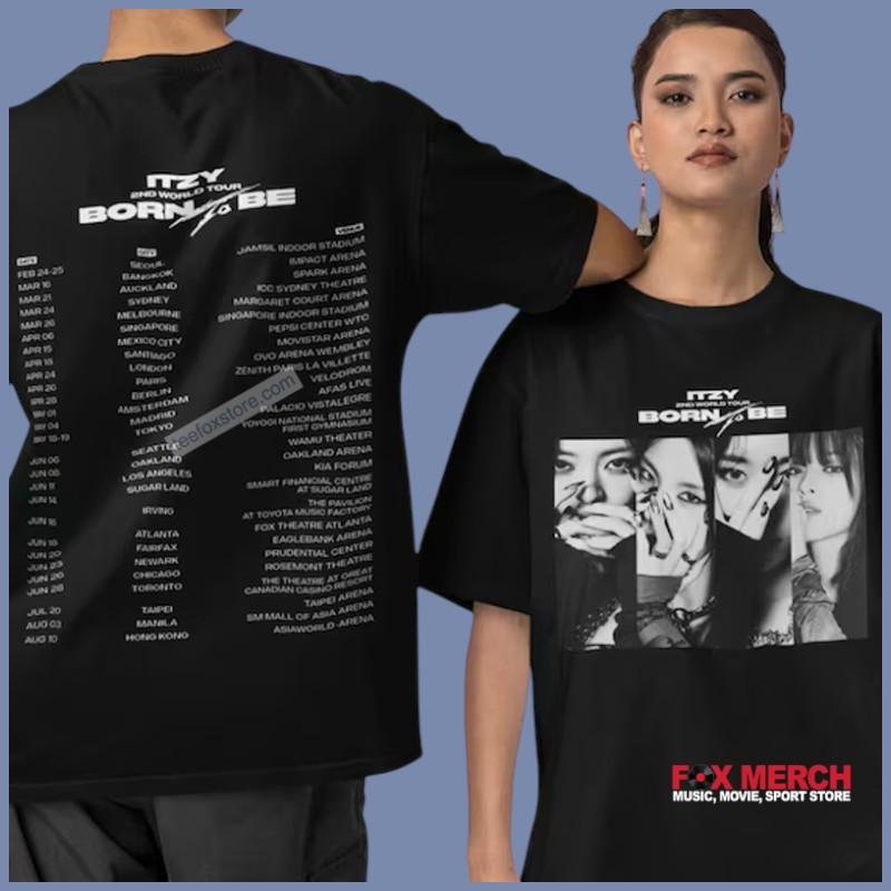 ITZY 2nd World Tour Born To Be 2024 Concert T-Shirt