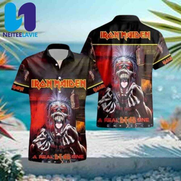 Iron Maiden A Real Dead One Retro Concert Summer Hawaiian Shirt And Beach Short
