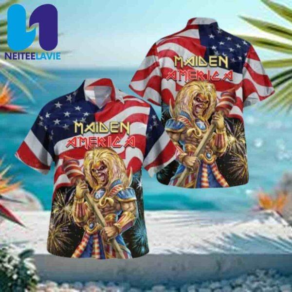 Iron Maiden America Eddie Summer Hawaiian Shirt And Beach Short