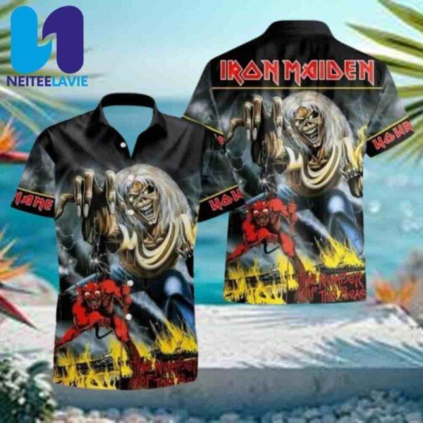 Iron Maiden Beast Tropical Summer Hawaiian Shirt And Beach Short