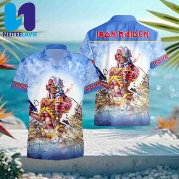 Iron Maiden Cyborg Eddie Summer Hawaiian Shirt And Beach Short