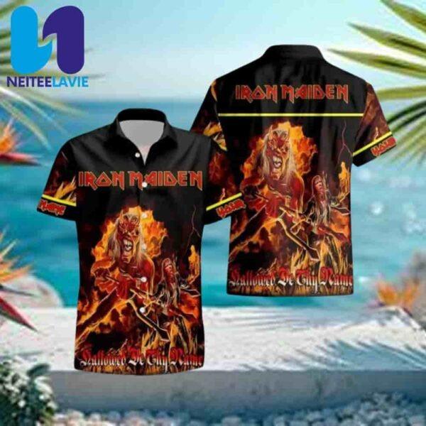 Iron Maiden Eddie Inferno Summer Hawaiian Shirt And Beach Short