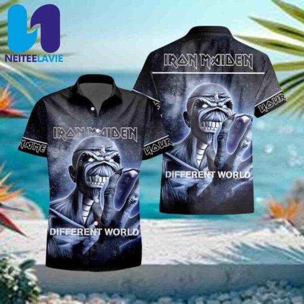 Iron Maiden Fear of the Dark Nightstalker Different World Summer Hawaiian Shirt And Beach Short