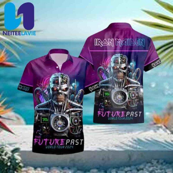Iron Maiden Future Past Tour 2024 Summer Hawaiian Shirt And Beach Short