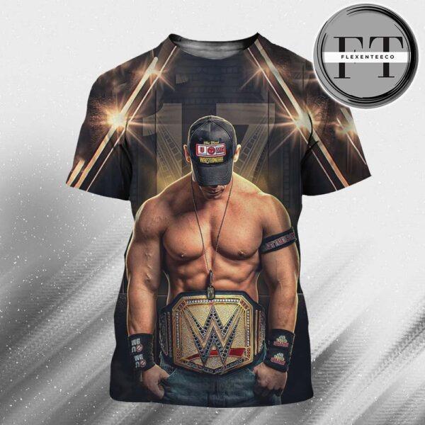 John Cena Wins His Record 17th WWE Championship At Wrestlemania 41 Last Real Champion All Over Sprint Shirt