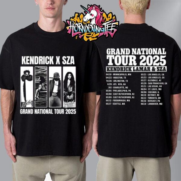 Kendrick Lamar SZA 2025 Grand National Tour Schedule Tour Dates Merch Tee Unisex T-Shirt