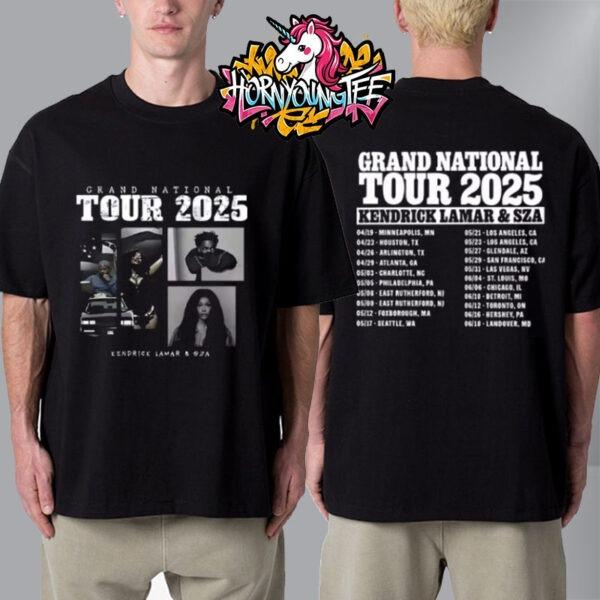 Kendrick Lamar SZA Grand National Tour 2025 Merchandise Tee Schedule Tour Dates Unisex T-Shirt