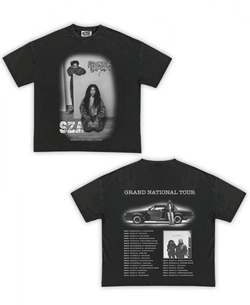 Kendrick Lamar & SZA Grand National Tour Concert 2025 Music Fan T-Shirt