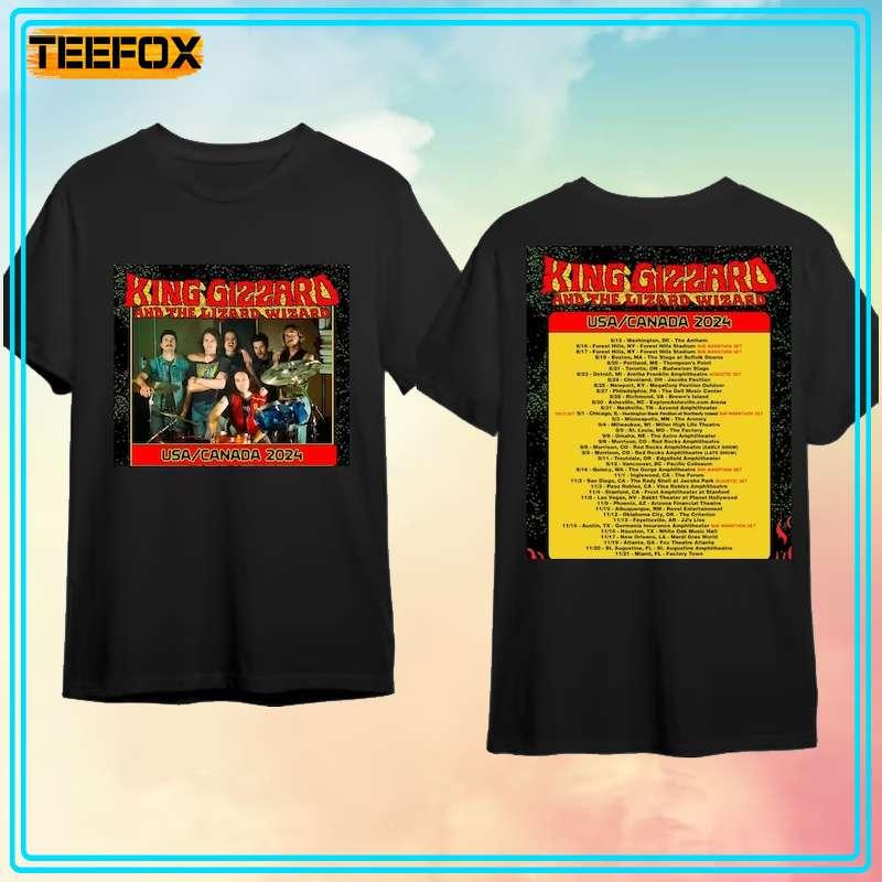 King Gizzard & The Lizard Wizard USACANADA Tour 2024 Short-Sleeve T-Shirt