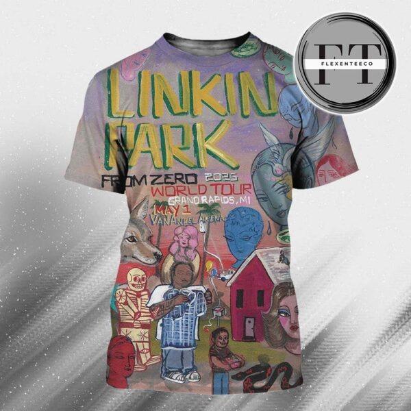 Linkin Park FZ 2025 Tour At Van Andel Arena In Grand Rapids MI On May 1st 2025 Art By Sofia Enriquez All Over Print Shirt