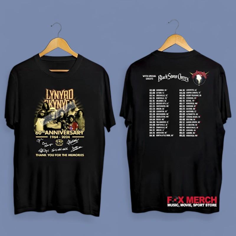 Lynyrd Skynyrd 60th Anniversary 1964-2024 Signatures Tour T-Shirt