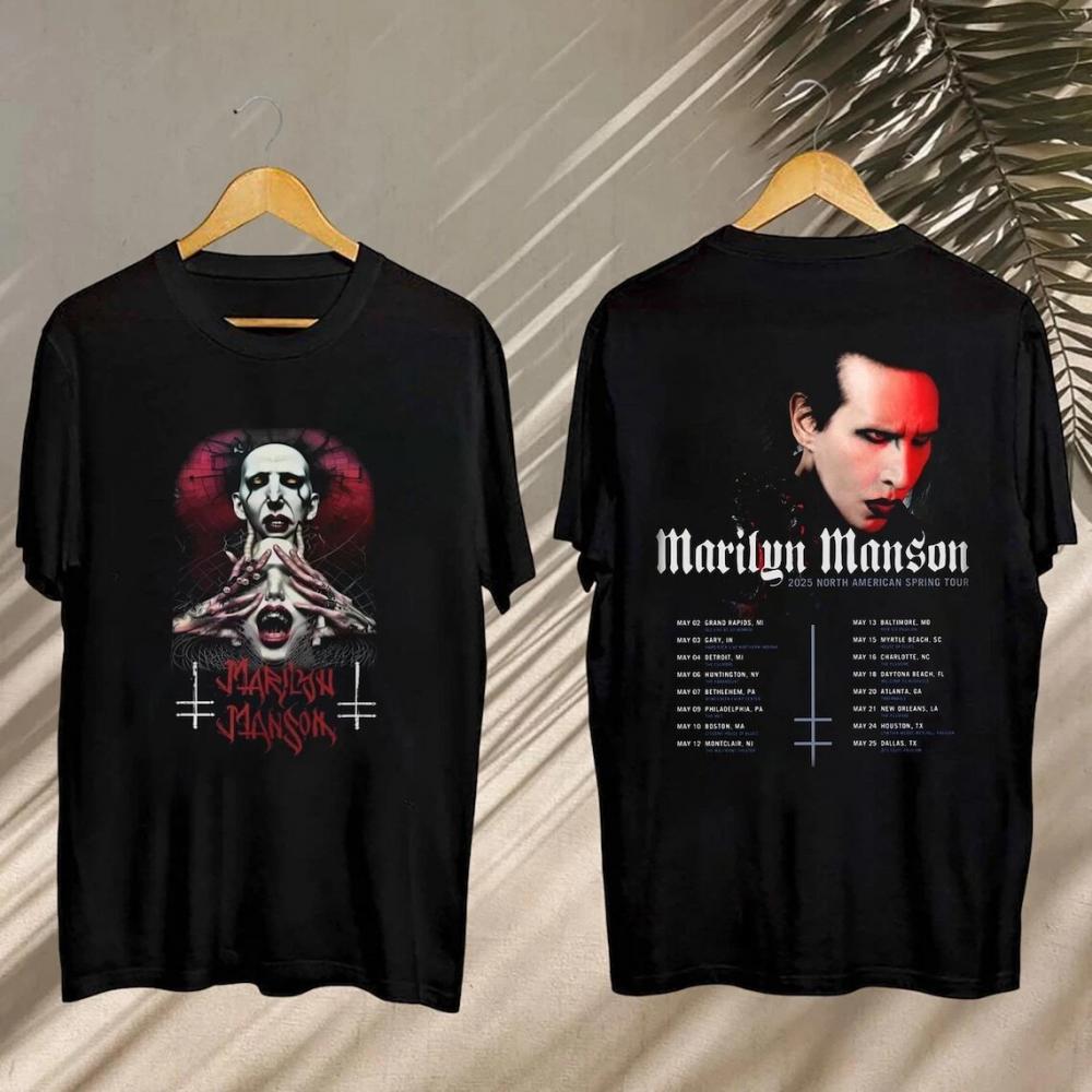 Marilyn Manson Spring Tour 2025 2 side T shirt