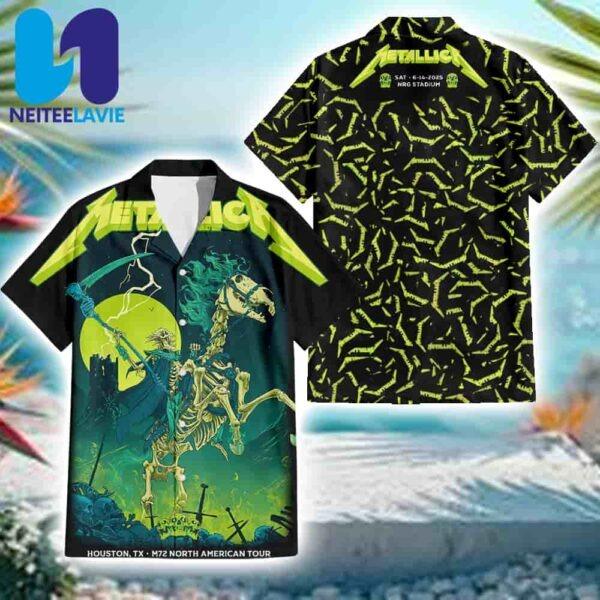 Metallica M72 Houston Exclusive Tee In Houston TX On June 14 2025 At NRG Stadium Summer Hawaiian Shirt