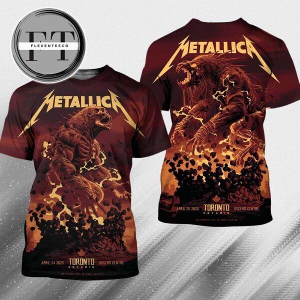 Metallica M72 Toronto Canada Venue Full Shows Combined Poster At Rogers Centre On April 24 And 26 2025 M72 North American Tour All Over Print Shirt