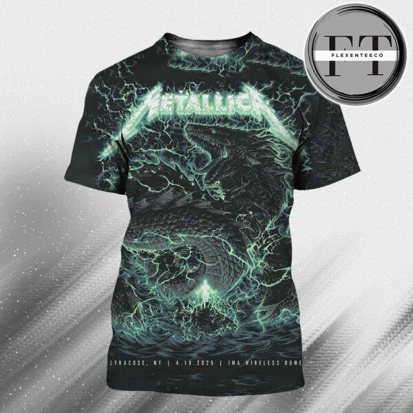 Metallica M72 World Tour At JMA Wireless Dome Syracuse Ny On April 19th 2025 Met On Tour All Over Sprint Shirt