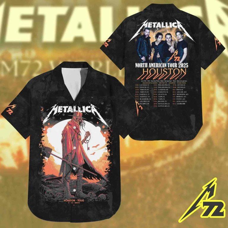 Metallica M72 World Tour Hawaiian Shirt – June 14 2025 Houston TX NRG Stadium Show with Pantera Vibes