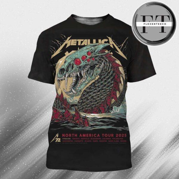 Metallica Music Show North America Tour 2025 At Westcott Theater In 524 Westcott ST Syracuse NY On April 18-19th 2025 All Over Sprint Shirt