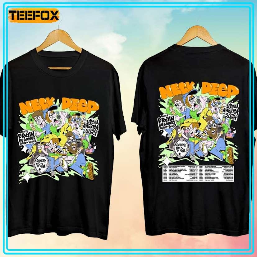 Neck Deep With Drain Bearings Higher Power Tour 2024 Graphic Unisex T-Shirt