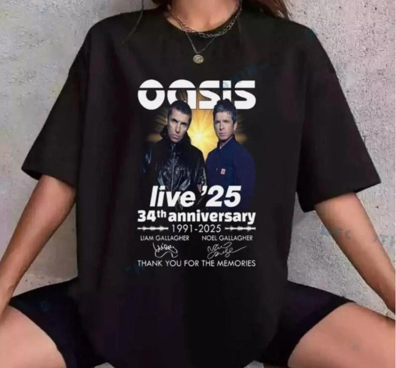 Oasis Live 25 34th Anniversary 1991-2025 Unisex T-shirt