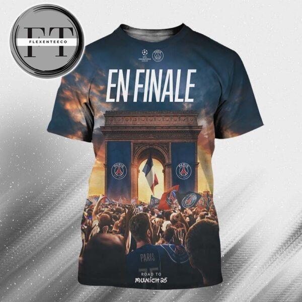 PSG En Finale Road To Munich 2025 UEFA Champions League All Over Print Shirt