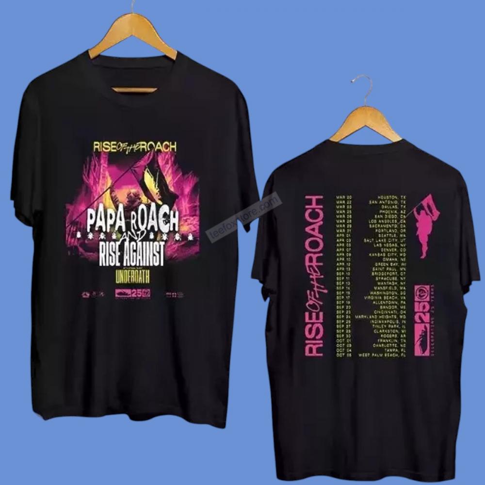 Papa Roach Rise Of The Roach Tour 2025 Shirt