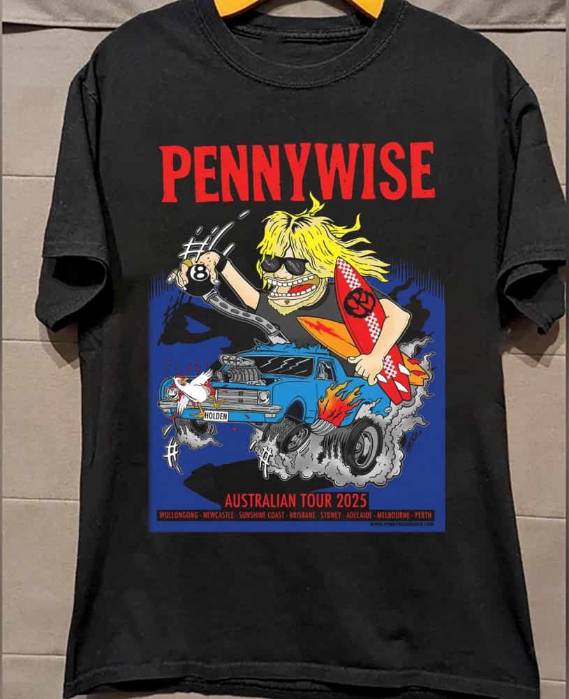Pennywise Band AUS Tour 2025 Poster T Shirt