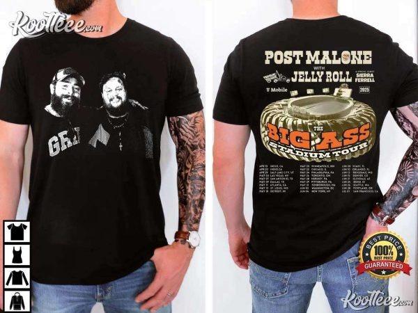 Post Malone With Jelly Roll Big Ass Stadium Tour Merch T-Shirt