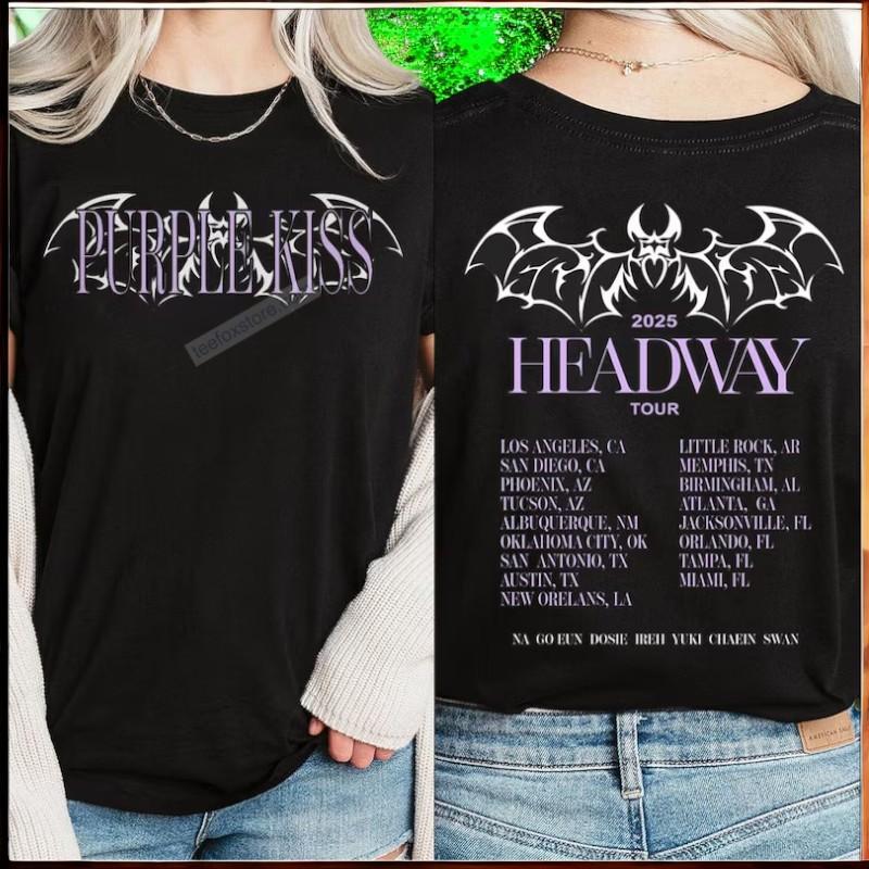 Purple Kiss HeadWay Tour 2025 Music Shirt
