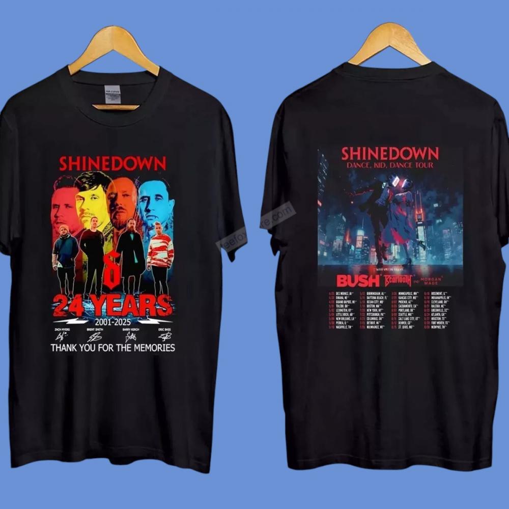 Shinedown Dance Kid Dance Tour 2025 25 Years Shirt