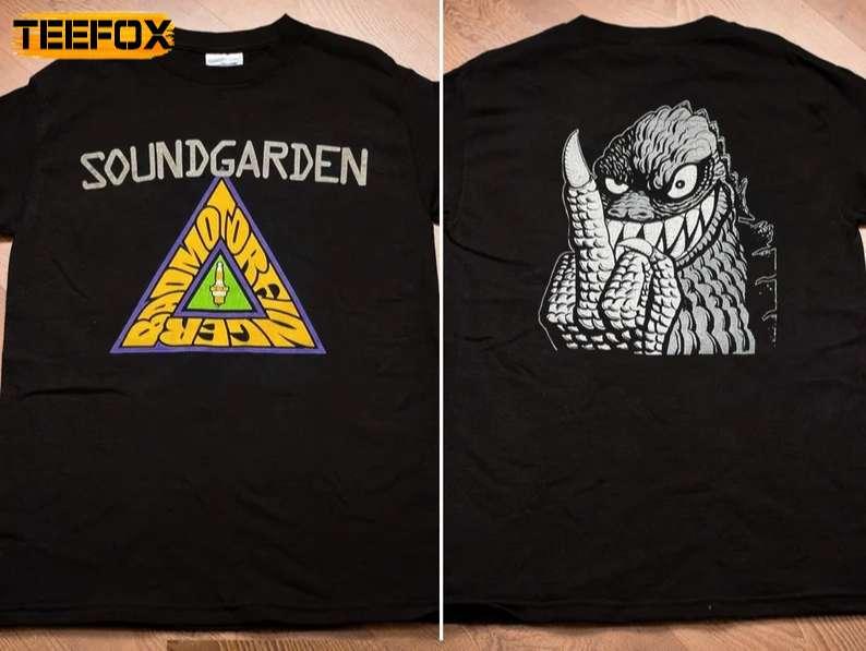Soundgarden Bad Motor Finger Godzilla Middle Finger Short-Sleeve T-Shirt