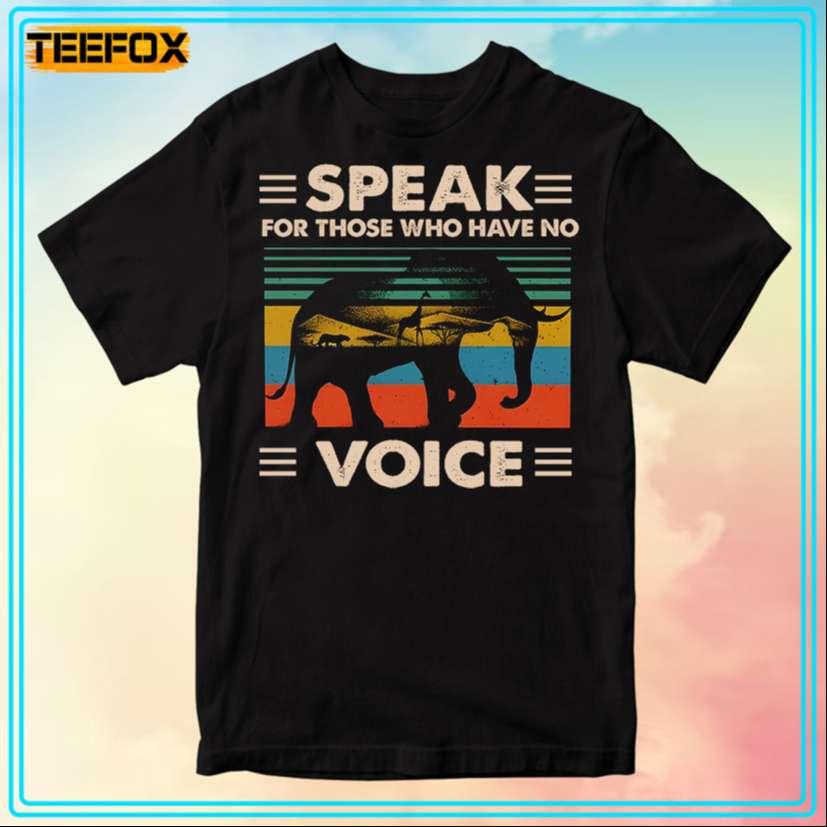 Speak For Those Who Have No Voice Elephant Retro T-Shirt