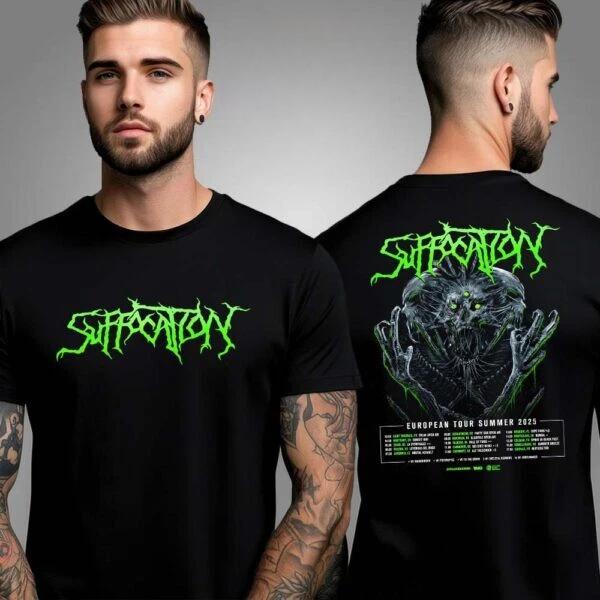 Suffocation European Tour Summer 2025 Schedule Two Sided T-Shirt