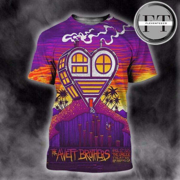 The Avett Brothers Incredible Poster Art Music Show At The Greek Theatre In Los Angeles Ca On April 12th 2025 All Over Print Shirt