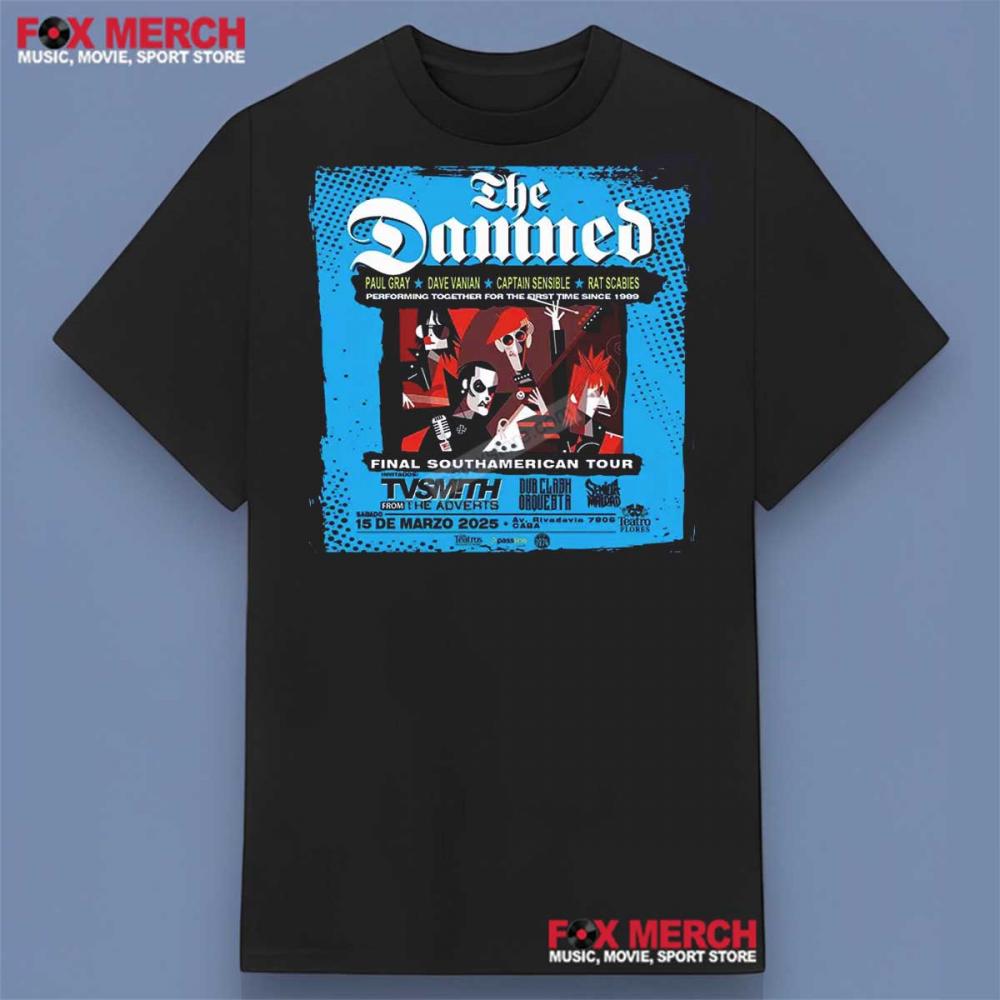 The Damned Band Final South American Tour 2025 Shirt