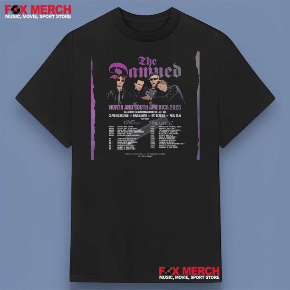 The Damned Band North South American Tour 2025 Shirt