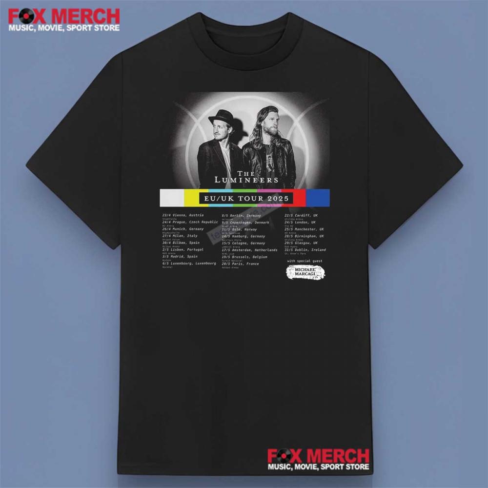 The Lumineers European and UK Tour Dates 2025 Front Shirt