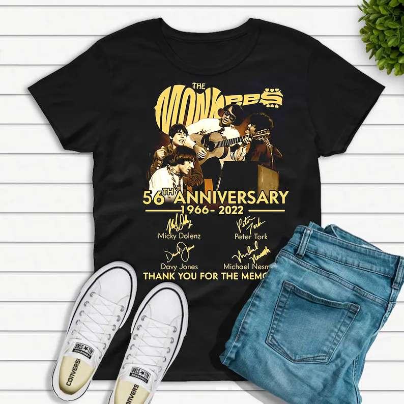The Monkees 56th Anniversary 1966-2022 T-Shirt Band Music Merch