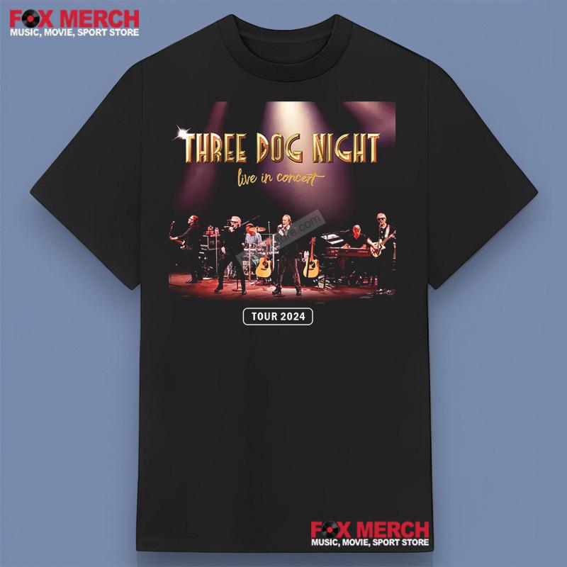 Three Dog Night Band Tour 2024 Black Shirt