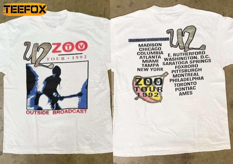 U2 Zoo TV Outside Broadcast Tour 1992 Concert T-Shirt