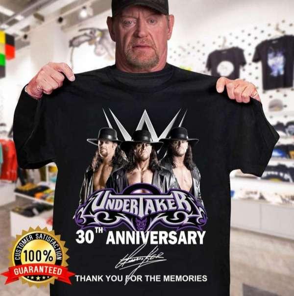 Undertaker 30th Anniversary Thank You For The Memories Signatures T-Shirt Merch