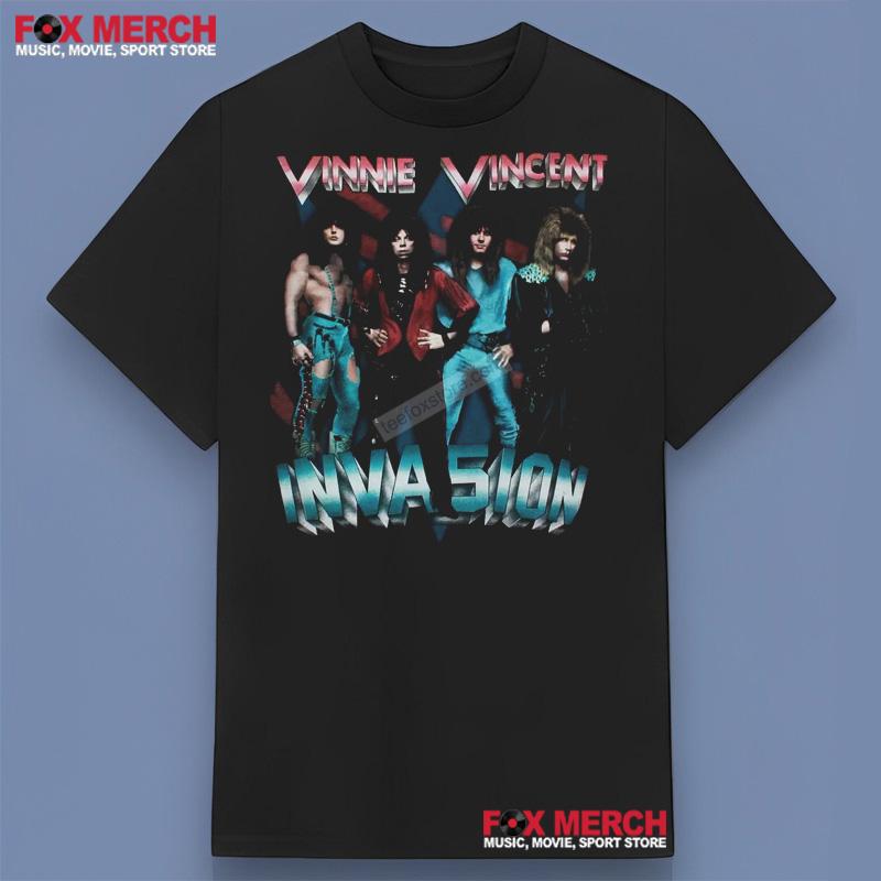 Vinnie Vincent Invasion Band Black T-Shirt