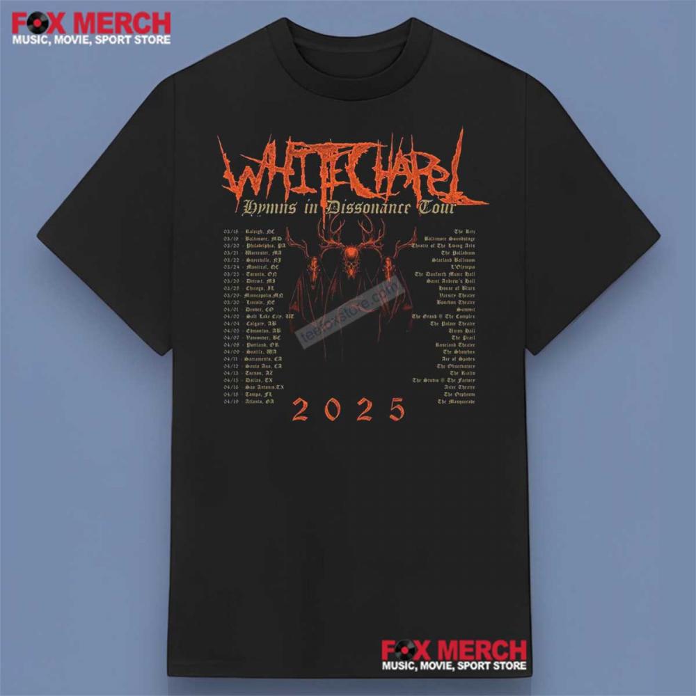 Whitechapel Hymns in Dissonance Tour 2025 Shirt