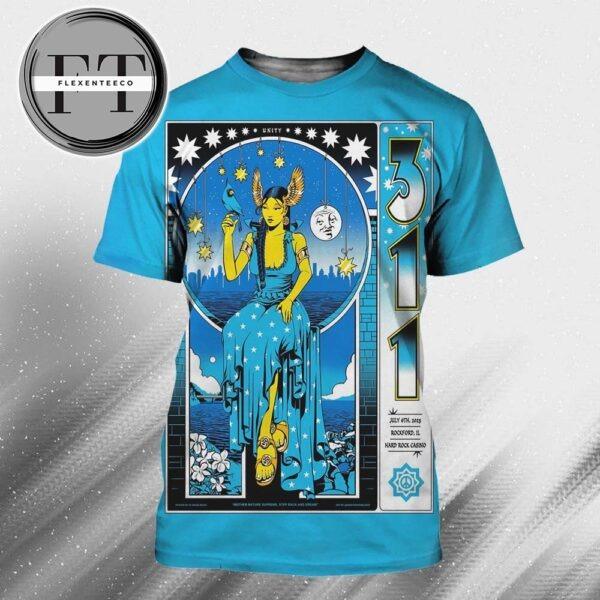 311 Band At Hard Rock Casino In Rockford IL On July 6th 2025 All Over Print Shirt