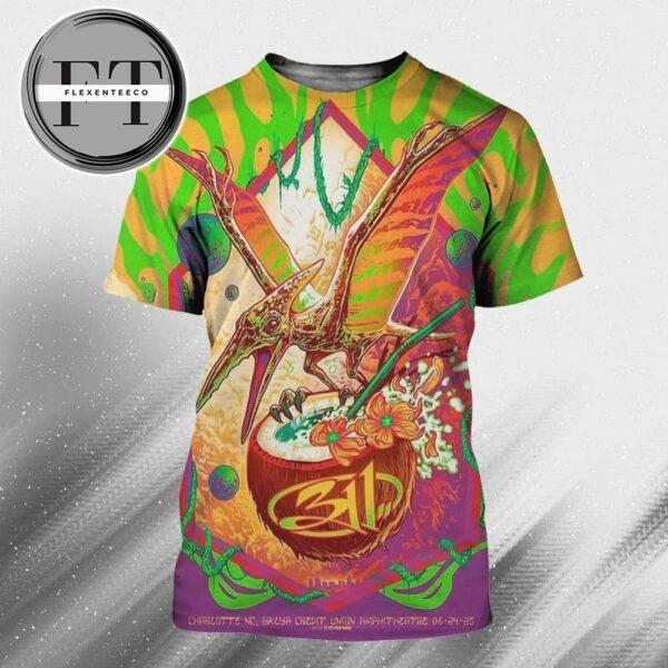 311 Band At Skyla Credit Union Amphitheatre In Charlotte NC On June 24 2025 All Over Print Shirt