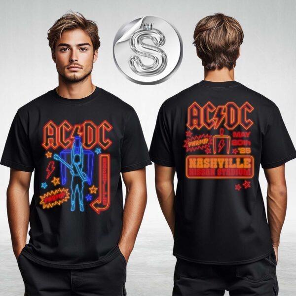 ACDC Nashville PWR UP Tour 2025 Nissan Stadium In Nashville Tennessee On May 20 2025 Two Sides Unisex T-Shirt