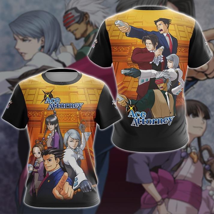 Ace Attorney Anime Manga 3D All Over Printed T-shirt