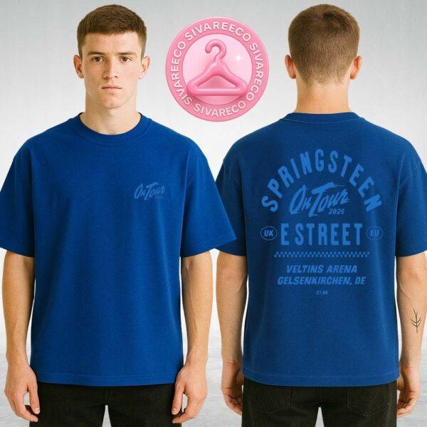 Bruce Springsteen And E Street Band Navy Tee Gelsenkirchen World Tour 2025 Two Sides Unisex T-Shirt