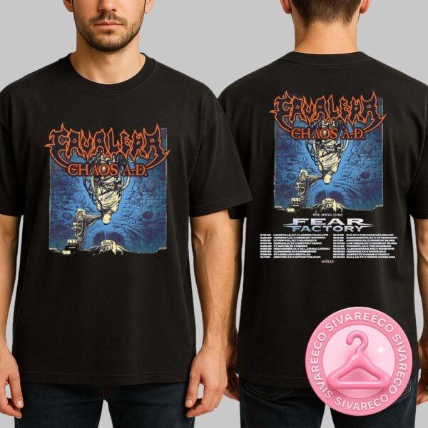 Cavalera Chaos A.D With Speacial Guest Fear Factory Tour 2025 Dates And Locations Two Sides Unisex T-Shirt
