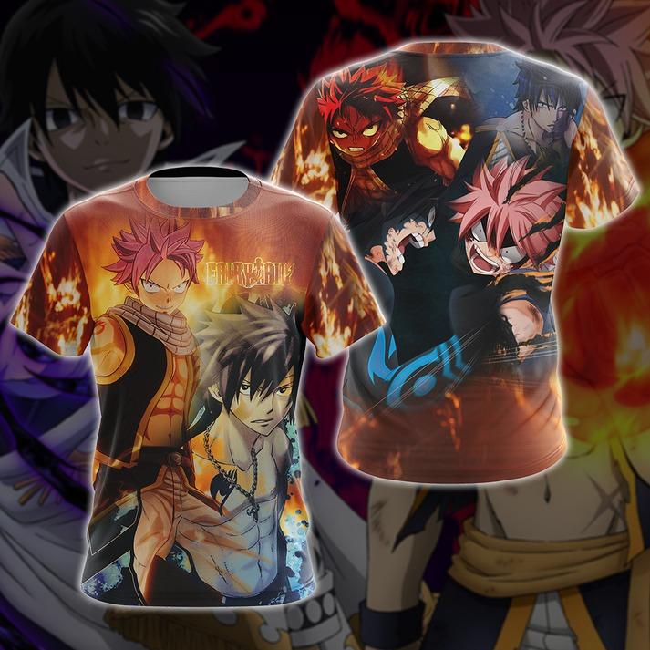 Fairy Tail Natsu vs Gray Unisex 3D T-shirt